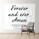 Lofaris Personalized Forever and Ever Wedding Tapestry Backdrop